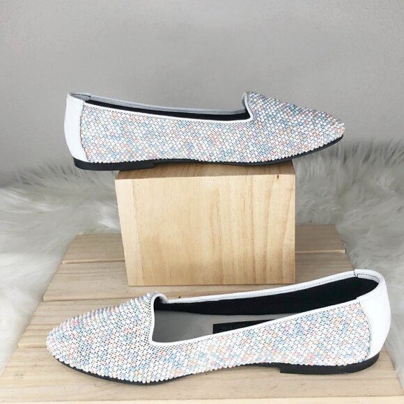 L. J. Simone New York Vintage Pastel Rainbow Beaded Loafers Size 11 - Picture 5 of 5